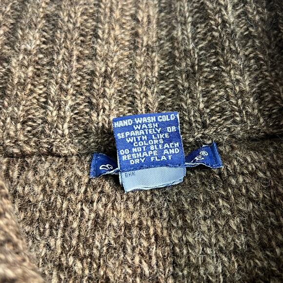 Eagle’s Eye Wool brown cable knit sweater jackets with wooden button closure M - Picture 7 of 7